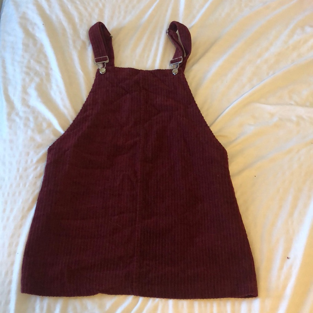 Maroon overall dress